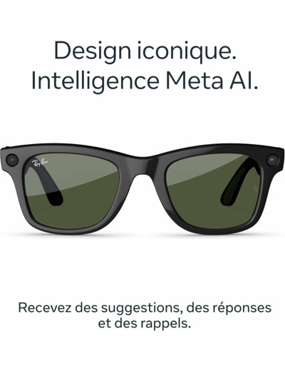 RAY-BAN Meta Gen 2 Wayfarer - Lunettes Connectées IA - Noir Brillant Monture Noire Brillante, Verre G15 Green Taille unique