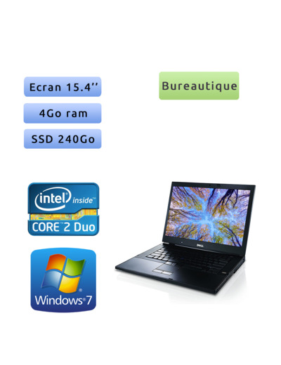 PC portable Dell - Windows 7 - 2.53 4Go 240Go SSD - 15'' - Webcam - Ordinateur