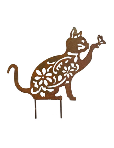 Silhouette déco chat papillon43.18x1x65cm