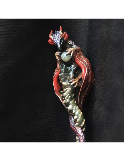 Baguette magique "Le Dragomancien" et sa pierre naturelle