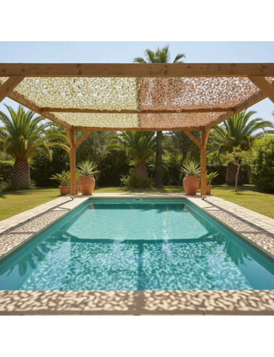 Filet d'ombrage désert 3x6 m décoration -terrasse