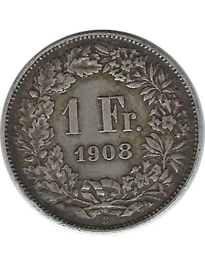 SUISSE 1 FRANC 1908 B  TTB