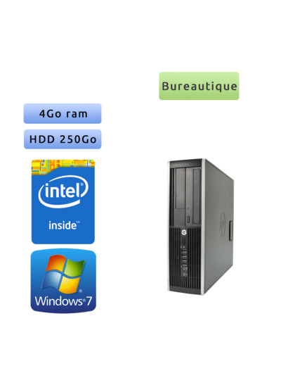 Lot de 5 x Tour HP Faible encombrement - Windows 7 - Double Coeur 4GB 250GB - PC Tour Bureautique Ordinateur