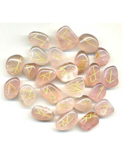 Runes en quartz rose