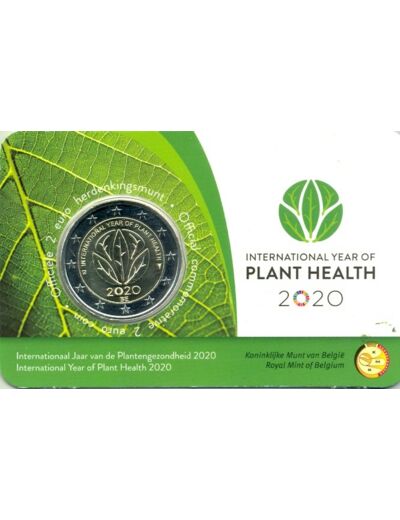 BELGIQUE 2020 2 EURO COMMEMORATIVE ANNEE DES PLANTES COINCARD VERSION FLAMAND