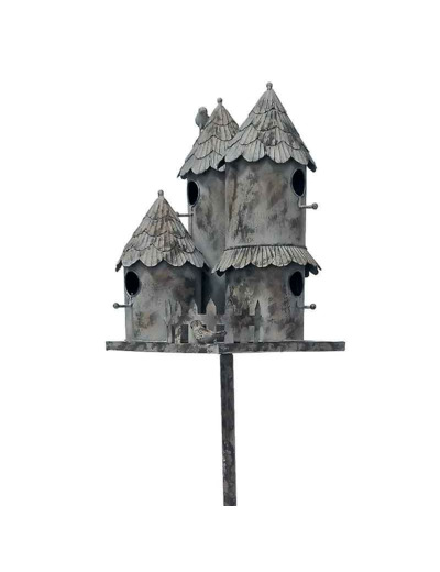 Nichoir oiseaux fer Tour 31x31x170cm
