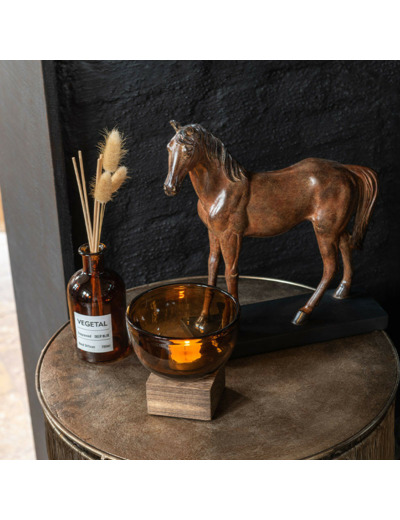 Statuette cheval résine marron 27x8x28cm