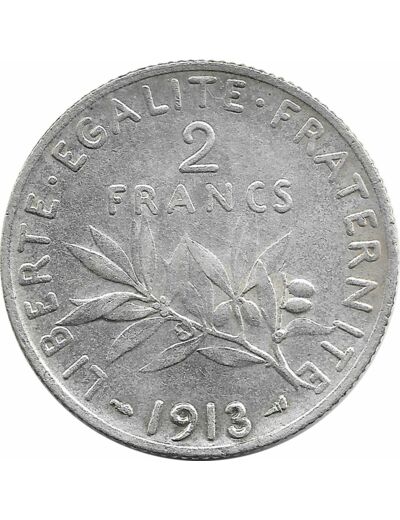 FRANCE 2 FRANCS SEMEUSE 1913 TTB+ N1