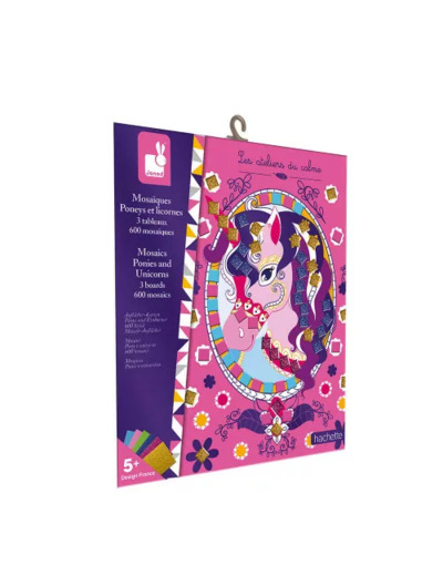 Janod - Coffret Mosaïques en Mousse Poneys et Licornes - Les Ateliers du Calme