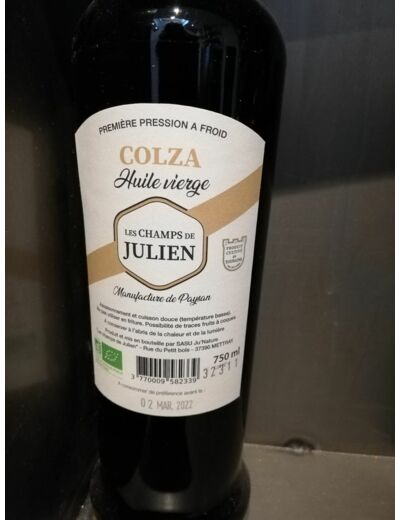 Huile de colza vierge