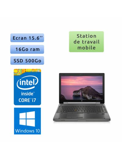 HP EliteBook 8560w - Windows 10 - i7 16Go 500Go SSD - 15.6 - Webcam - Station de Travail Mobile PC
