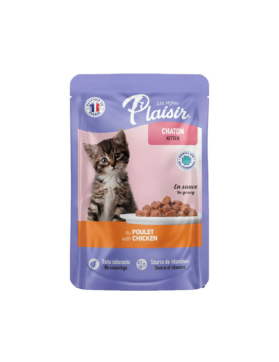 Repas plaisir Chaton, émincés au POULET en sauce - 100g