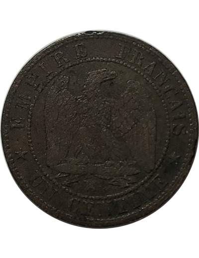 FRANCE 1 CENTIME NAPOLEON III 1855 MA (Marseille) TB (G86)