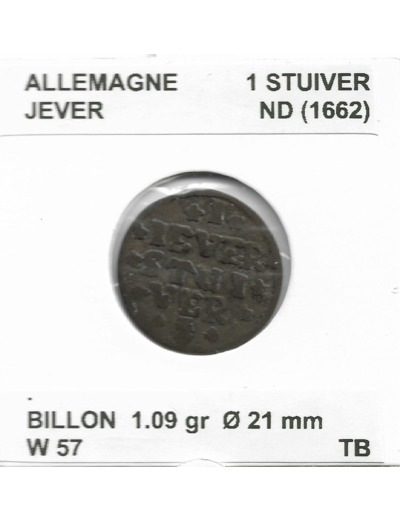 Allemagne 1 STUIVER - JEVER - ND (1662) TB