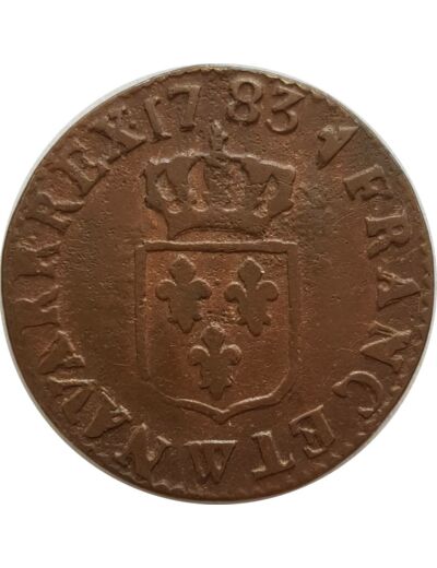 LOUIS XVI (1774-1792) LIARD 1783 W (Lille) 2gr69 TTB