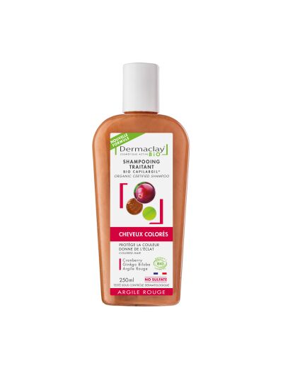 Shampoing traitant cheveux colorés Argile rouge sans sulfate 250ml