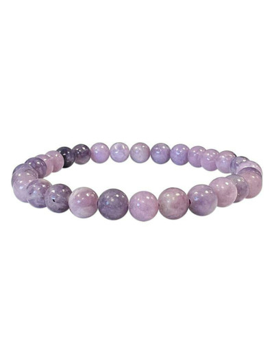 Bracelet en lépidolite 6mm