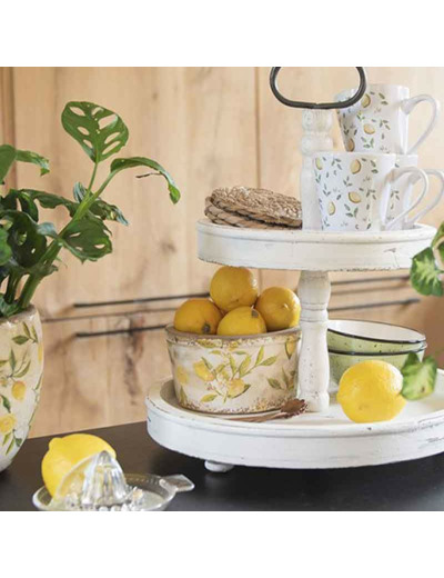 Pot de fleurs Lemon jaune céramique 20x20x15cm