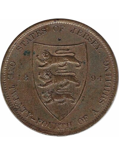 JERSEY 1/24 SHILLING VICTORIA 1894 TTB+