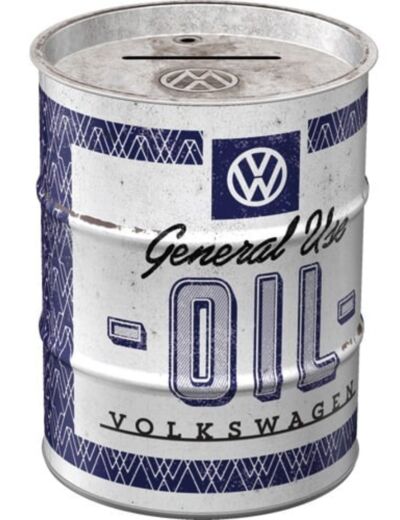 Tirelire métal Fût Volkswagen, General Use Oil - Tirelire VW - Nostalgic-Art