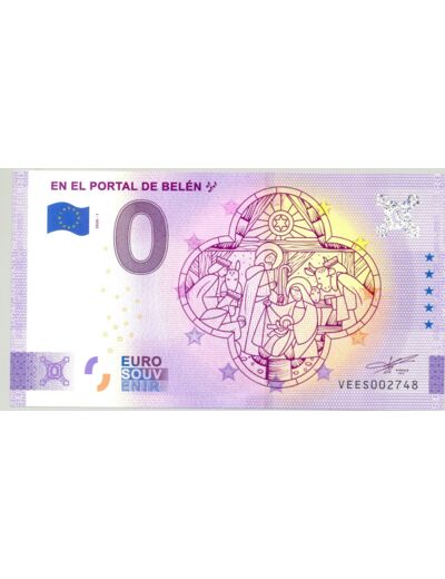 ESPAGNE 2020-1 EN EL PORTAL DE BELEN VERSION ANNIVERSAIRE BILLET SOUVENIR 0 EURO