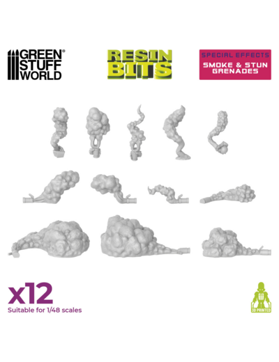 Resin Bits - Smoke & Stun Grenades 12 pcs