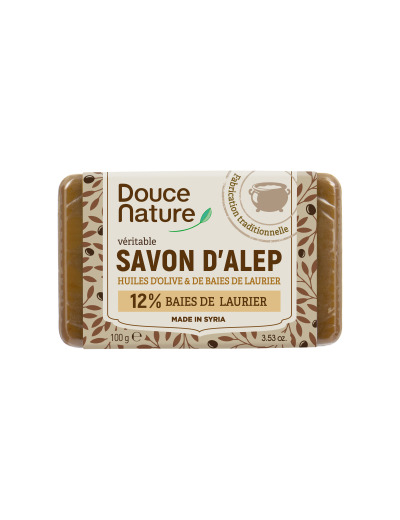 Savonnette d'Alep 12% d'huile de baies de Laurier 100g