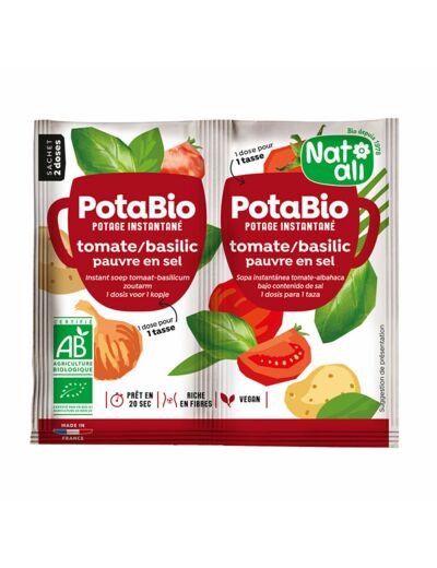 Potabio Tomate Basilic Bio-17g-Natali