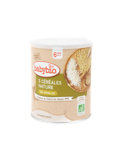 Mélange Poudre Bébé 3 Céréales Nature Bio 220g