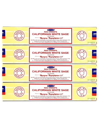 Encens Satya Californian Sauge White - Sauge Blanche De Californie - 4 boites de 15 gr