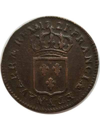 LOUIS XV (1715-1774) DEMI SOL AU BUSTE ENFANTIN 1721 A (Paris) TB+