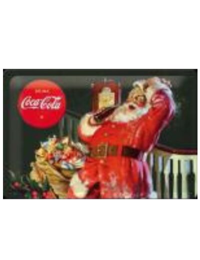 Plaque métal - pub Coca Cola Noel - 20 x 30 cm - Vintage