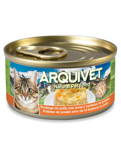 Arquivet  - Nourriture Humide en Gelée Poitrine de Poulet & Riz Légumes 80g