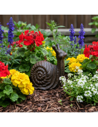 Figurine escargot en fonte 15x9x14cm