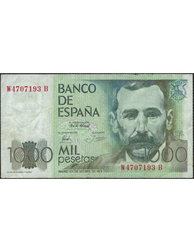 ESPAGNE 1000 PESETAS 23-10-1979 SERIE W TTB (W158)