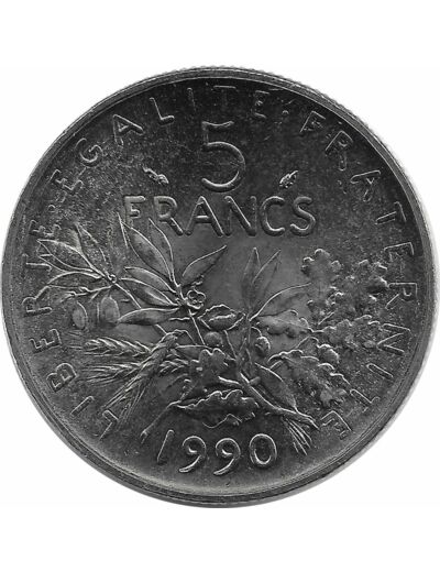 FRANCE 5 FRANCS ROTY 1990 SUP/NC