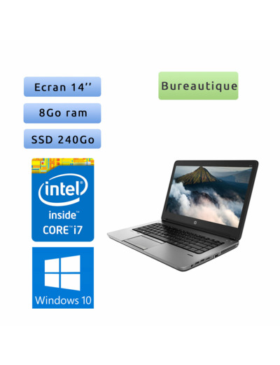 HP ProBook 640 G1 - Windows 10 - i7 8Go 240Go SSD - 14 - Webcam - Ordinateur Portable PC