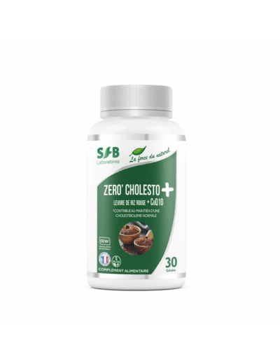 Zero'cholesto+-Levure de riz rouge et Q10-30 gélules-SFB