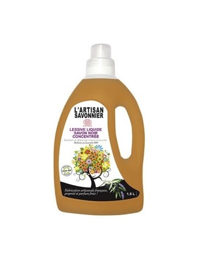 Lessive liquide concentrée savon noir lavandin Bio 1.5L