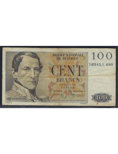 BELGIQUE 100 FRANCS 11.04.58 1958 E.698 TB+