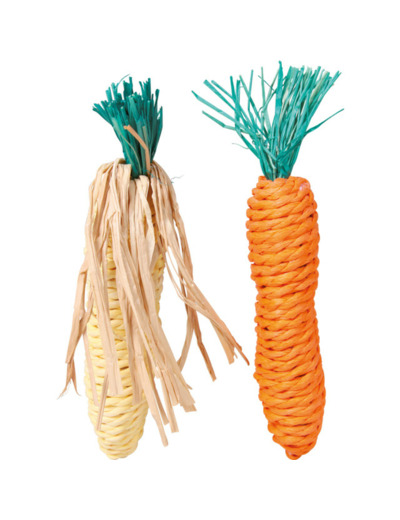 TRIXIE, Set de jouets en paille pour Rongeurs & Lapins - 2 pièces