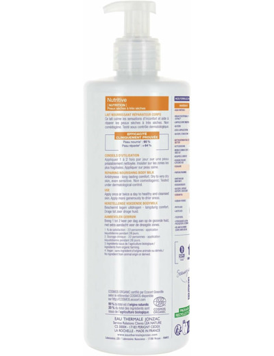 Lait nourrissant reparateur corps 400ml Jonzac - Nutritive