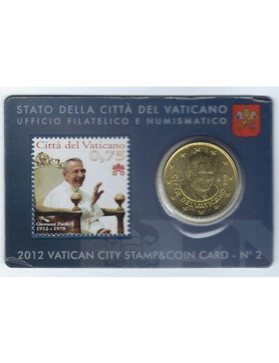 VATICAN 2012 50 CENTIMES B.U COINCARD Numero 2