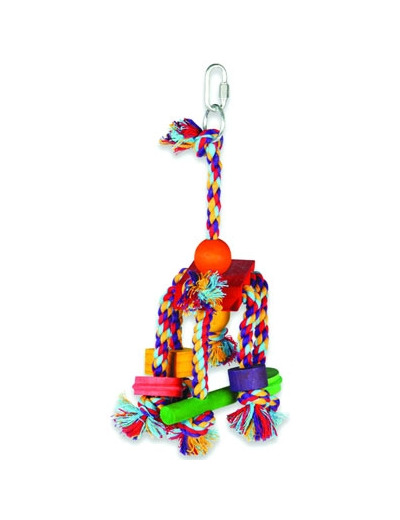 Mobile bois et tissus Fiesta pour grands oiseaux - 31cm