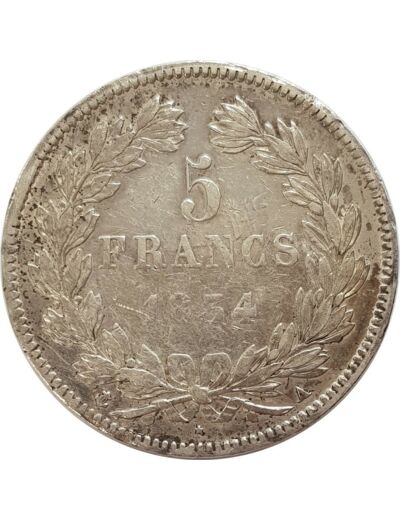 FRANCE 5 FRANCS LOUIS-PHILIPPE I 1834 A (Paris) TTB