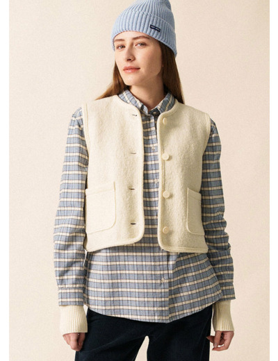 Veste sans manche Jura en laine bouillieSaint James