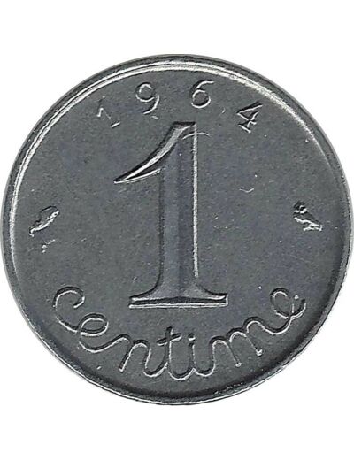 FRANCE 1 CENTIME INOX 1964 REBORD SUP-