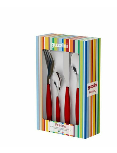 MENAGERE 24 PIECES FEELING ROUGE