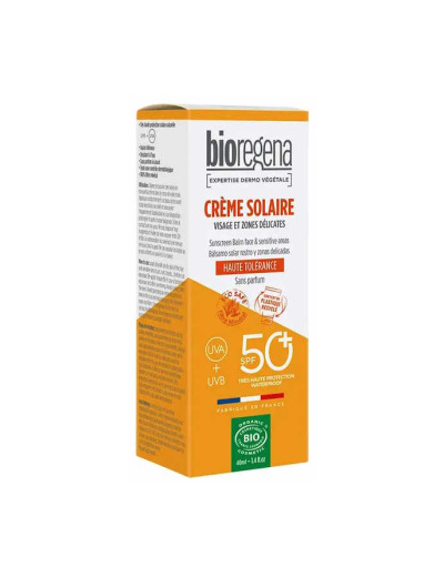 Crème solaire SPF50 Peaux claires Visage 40ml