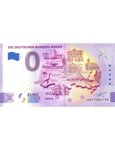 ALLEMAGNE 2020-15 DIE DEUTSCHEN BUNDESLANDER BILLET SOUVENIR 0 EURO